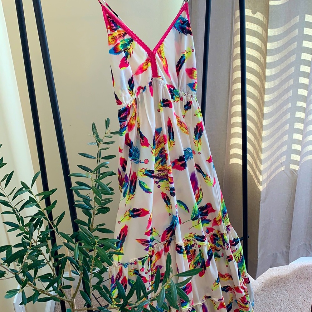 Chiffon printed maxi tiered dress